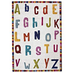 Handmade Alexa Kids Alphabets New Zealand Wool Rugs (3'6 x 5'6) (Set of 2)