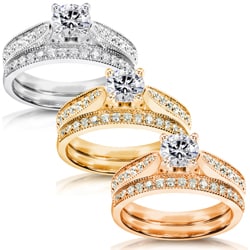 14k White Gold 1ct TDW Diamond Bridal Ring Set (H-I, I1-I2)