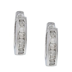 10k White Gold 1/4ct TDW Diamond Hoop Earrings (G-H, I1-I2)