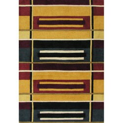 Handmade Tufted Tan Wool Rug (5' x 8')