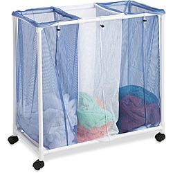 Honey Can Do HMP-01629 3-Bag Mesh Rolling Hamper