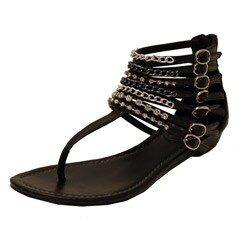 Oceanstar Women's Black Gladiator Sandals