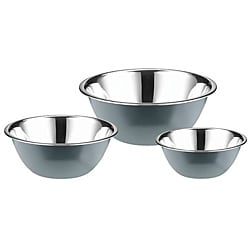 Elo Classic Color Stainless Steel 3-piece Cool Grey Mixing Bowl Set 