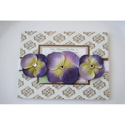 Madeline and Company Lavender Triple Dainty Crystal Flowers Headband