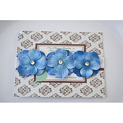 Madeline and Company Baby Blue Triple Dainty Crystal Flowers Headband