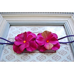 Madeline and Company Violet and Plum Double Dainty Flowers Headband