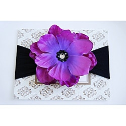 Madeline and Company Purple and Black Designer Flower Headband