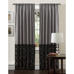 Lush Decor Black/ Silver 84-inch Ovation Curtain Panel