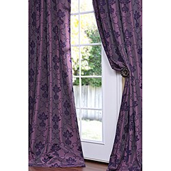 Flocked Fiori Dahlia Faux Silk 96-inch Curtain Panel | Overstock.com