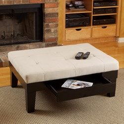 Christopher Knight Home Chatham Ivory Linen Storage Ottoman