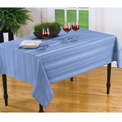 Divine Stripe Spill-proof Light Blue 60x84-inch Oblong Tablecloth