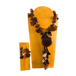 Coconut Squares and Congolo Seed Jewelry Set (Colombia)