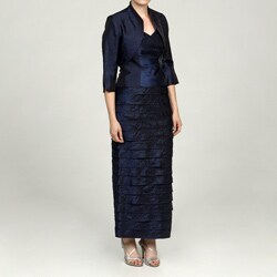 Jessica Howard Women's Petite 2-piece Embellished Ruffle Dress