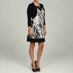 Jessica Howard Women's Petite 2-Piece Black/Ivory Dress