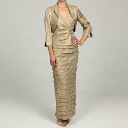 Jessica Howard Women's Petite 2-pc Sweetheart Neck Laser Cut Dress