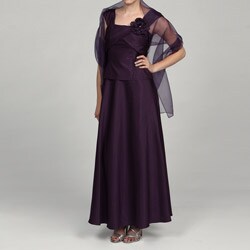 Jessica Howard Women's Petite Embellished Neckline Dress