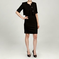 Jessica Howard Women's Petite Quilted 2-piece Jacket Dress