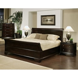 Abbyson Living Kingston 4-piece Espresso Sleigh King-size Bedroom Set