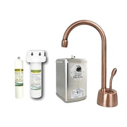 Westbrass Antique Copper Instant Hot/Cold Water Dispenser Kitchen Faucet 