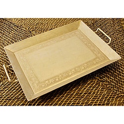 Wrought Iron Hand-painted Ivory Tray (India)