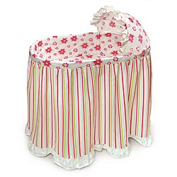 Embrace Bassinet with Stripe and Flower Bedding Set