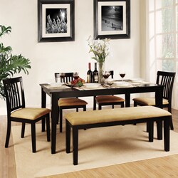 Wilma Black Mission Back Cushioned 6-piece Dining Set