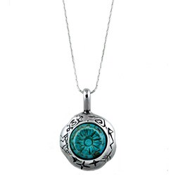 Southwest Moon Sterling Silver Carved Howlite Flower Necklace