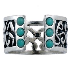 Silvermoon Sterling Silver Turquoise Accent Wrap Band