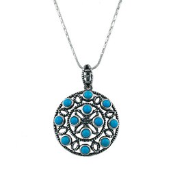 Silvermoon Sterling Silver Turquoise Cabochon Necklace