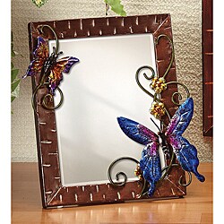 Small Metal Butterflies Table Mirror
