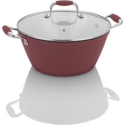 Fagor Red Enameled Cast Iron Lite 5-quart Soup Pot with Glass Lid