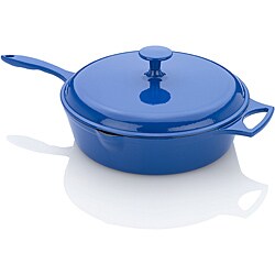 Michele B by Fagor Blue Enameled Cast Iron 4-quart Chicken Fryer