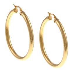 Stainless Steel Goldtone 40-mm Hoop Earrings