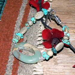 Susen Foster Silverplated Around the World Turquoise/ Jasper Bracelet