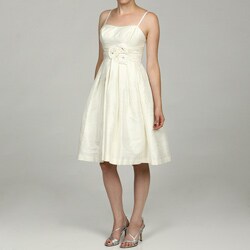 Eliza J Women's Petite Rosette Ruche Waist Party Dress