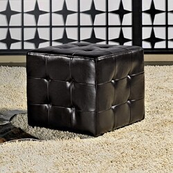 Abbyson Living Bentley Bonded Leather Cube Ottoman