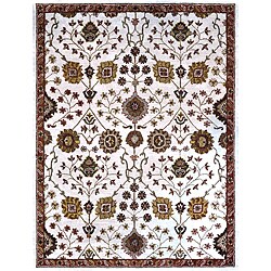 Hand-tufted Genus Ivory/ Spice Wool Rug (8' x 11')