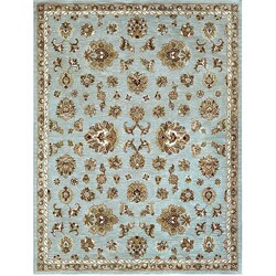 Hand-tufted Genus Grey/ Blue Wool Rug (8' x 11')