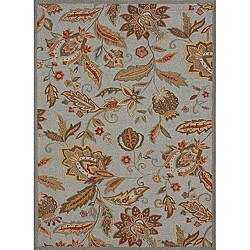 Hand-hooked Charlotte Blue Rug (7'6 x 9'6)