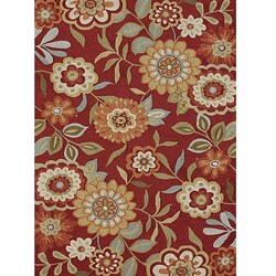 Hand-hooked Charlotte Red Rug (3'6 x 5'6)