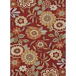 Hand-hooked Charlotte Red Rug (5' x 7'6)