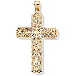Toscana Collection 10k Gold Diamond-Cut Cross Pendant