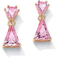 Lillith Star Gold over Silver Pink Cubic Zirconia Earrings