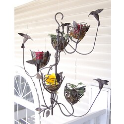 Metal and Glass Hanging Hummingbird Nests Planter (Philippines)