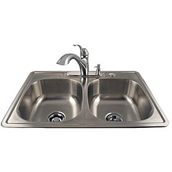 Drop-in Double Stainless Sink/ Faucet Kit 
