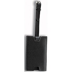Lewis N. Clark Black Slim Leather Luggage Tags (Set of 2)