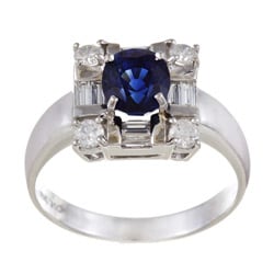 18k White Gold Blue Sapphire and 1/2ct TDW Diamond Ring (G-H, I1-I2)