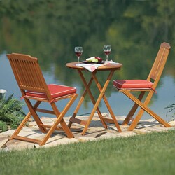 Seat Cushion and 3-piece Round Bistro Set