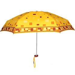 Leighton 41-inch Gold Geometric Compact Umbrella