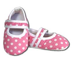 Pink and White Polka Dot Infant Girls' Crib Shoes
